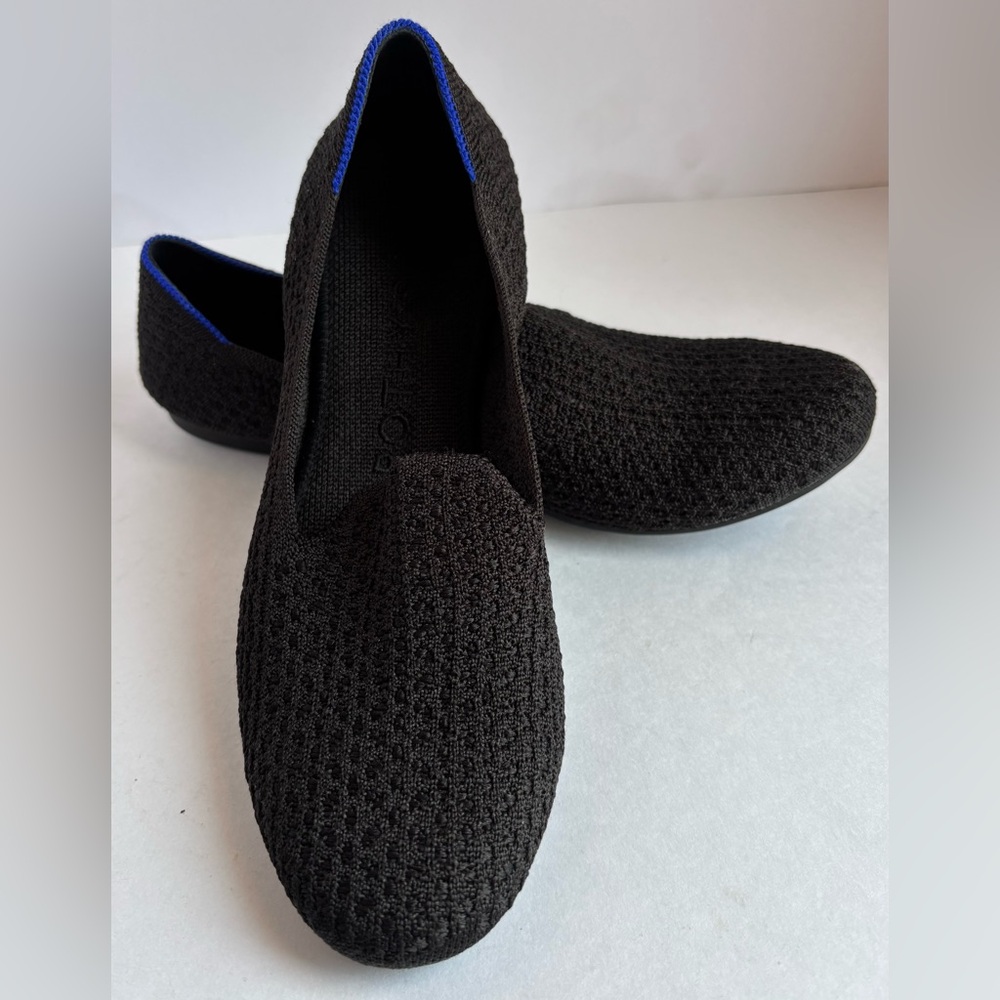 Rothy’s The Loafer Black Honeycomb Round Toe Flats Shoes Size 7